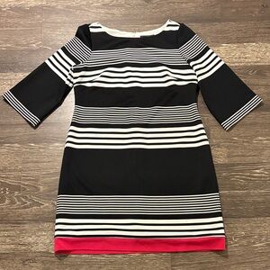 Striped half sleeve dress